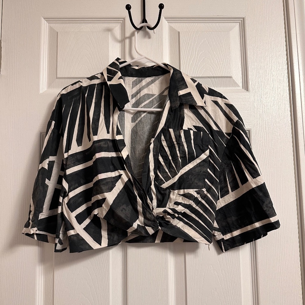 Zara Cropped Print Top